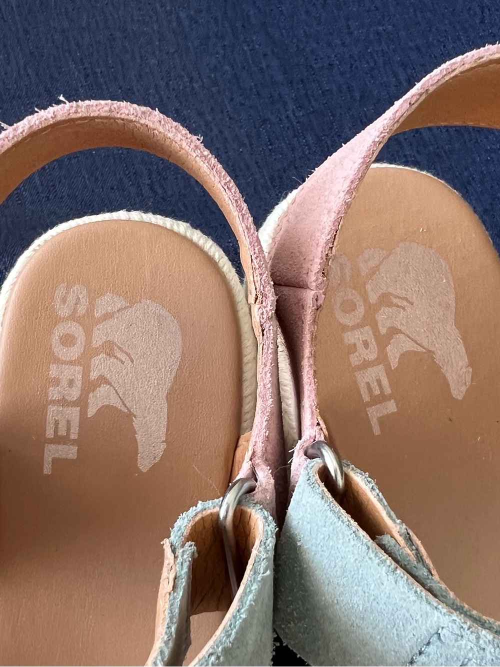 SOREL-Women’s Espadrille Wedge Sandals - Peach, Light Blue & Pink - Picture 6 of 7